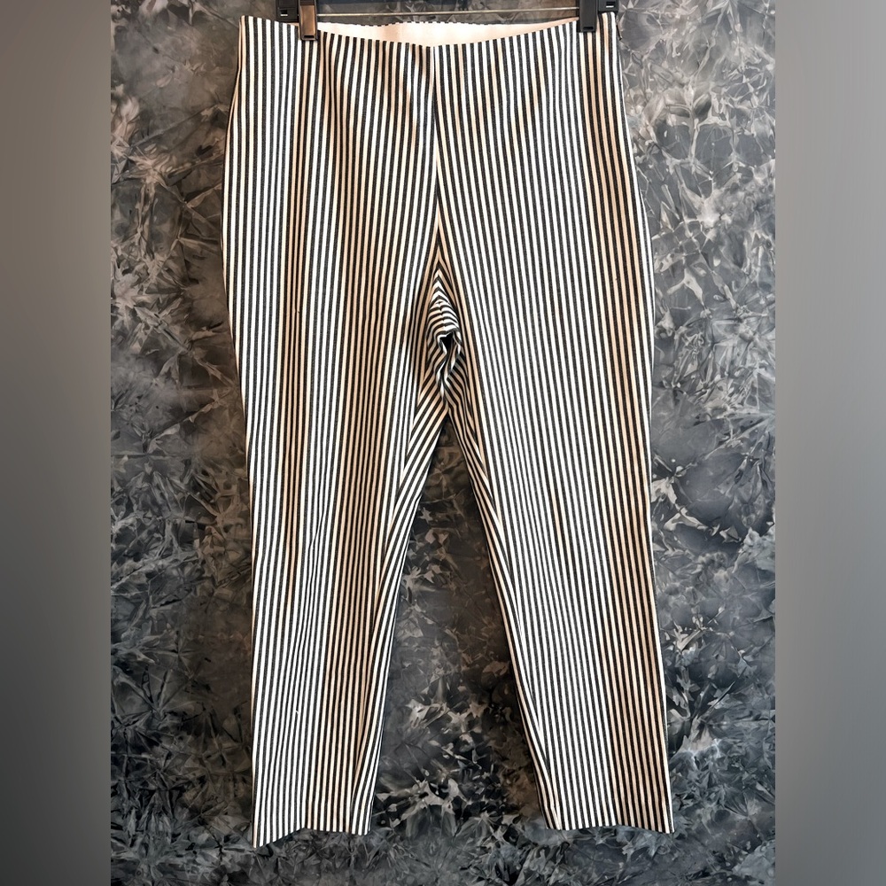 A new day mid-rise black and white stripes side zip trouser slack pants 10